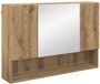 vidaXL Spiegelkast Artisan Eiken 80 x 17 x 55 cm Bewerkt hout