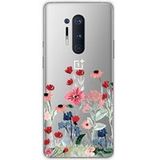 OnePlus Bedrukt siliconen hoesje compatibel met OnePlus 8 Pro Printemps en fleurs