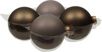 Othmar Decorations Othmara Kerstballen - 4 stuks - glas - eucalyptus grijs/bruin - 10 cm