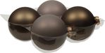 Othmar Decorations Othmara Kerstballen - 4 stuks - glas - eucalyptus grijs/bruin - 10 cm