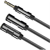 Monster Cable Mini stereo audio splitterkabel 3,5 mm mannelijke naar 2 3,5 mm vrouwelijke aansluitingen 0,15 m Zwart
