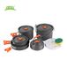Joybuy BRS BRS Série 157 Set de cuisine de camping, Marmite suspendue 4,2 L, Grande marmite 2,9 L, Marmite moyenne 1,7 L, Poêle 1,3 L, Gourde 1,1 L