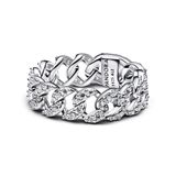 Pandora 193557C01 Pavé Cuban Chain Ring Zilver 925 Zirkonia Maat 54