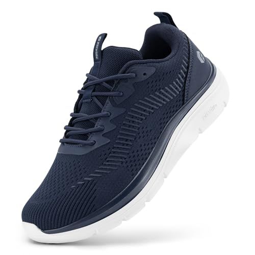 Fitville Heren Extra Brede Sneakers Ademende Hardloopschoenen Comfortabele Sportschoenen Voor Brede Voeten Middernachtblauw 49 EU Breed