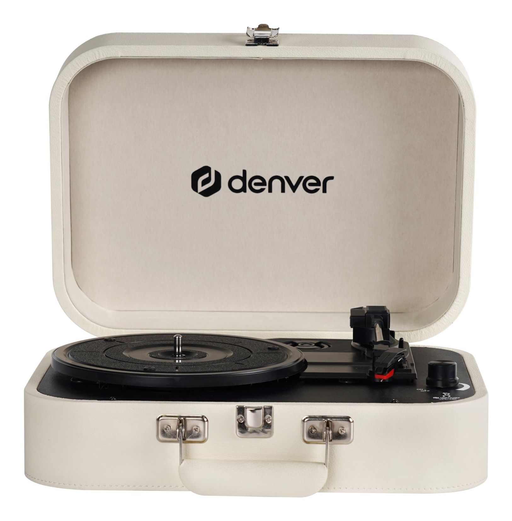 Denver VPL130 Platenspeler - Retro Design - Ingebouwde Speakers - Wit