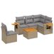 vidaXL 6-delige Loungeset met Kussens, Poly Rattan, Beige