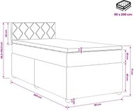 vidaXL Boxspringbed met matras, donkerbruin, 90 x 200 cm, stof