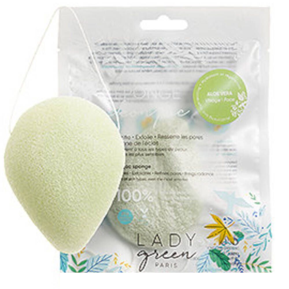 Lady Green Konjac Gelaatsspons Walnut Flakes 1 stuk