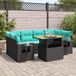 Maison Exclusive - Ensemble de meubles de jardin 7 pièces avec canapé et coussins, noir, en polyrotin