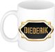 Bellatio Decorations Naam cadeau mok - Diederik - Zwart - Keramiek - 300 ml