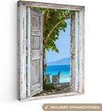 OneMillionCanvasses Canvas schilderij 120x160 cm - Strand - Tropisch - Zee - Muurdecoratie