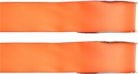 Santex Hobby/decoratie lint - 2x - satijn - oranje - 1,5 cm/15 mm x 25 meter - lint