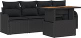 vidaXL Banc de jardin 2 places polyrattan noir