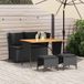 Prolenta Maison Exclusive Tuinset voor buiten, 4-delig, met kussens, zwart, van polyrotan