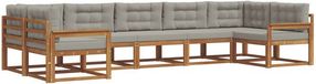 vidaXL Acacia Hout Hoek Loungeset 7-zits Naturel et Gris Clair