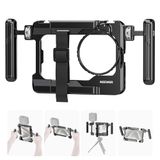 NEEWER Universele Smartphone Video Rig met Handgrepen 67mm Filter Adapter Anti Drop Koude Schoen Compatibel met DJI Mic iPhone Samsung Galaxy Android, Telefoon Cage Stabilizer voor Video Opname, PA017