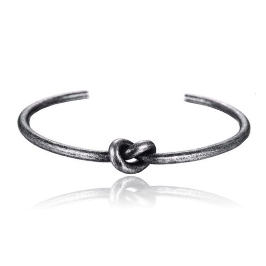Cilla Jewels Zwarte Edelstaal Damesarmband met Knoop