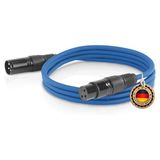 ETEC XLR-kabel, microfoonkabel, XLR-stekker naar XLR-bus, XLR-verbindingskabel, blauw, 5,00 m