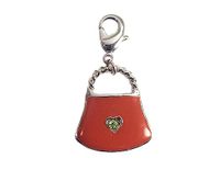 INNSPIRO NICE CHARMS Metalen hanger tas met rood kunstleer met karabijnhaak 17x20mm 25u, 9x15mm., Metaal, Geen edelsteen