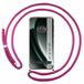 Tumundosmartphone Transparante beschermhoes voor Realme GT 6/GT 6T 5G, met koord, fuchsia