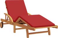 vidaXL Ligstoel Massief Acacia Hout Rood