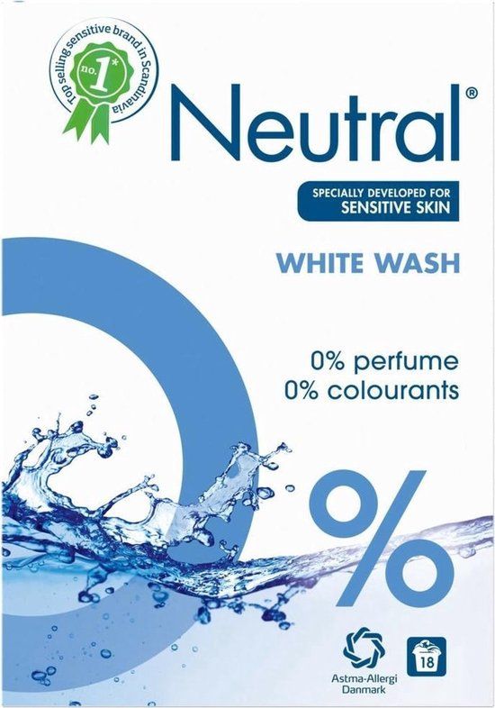 Neutral Waspoeder Wit Parfumvrij - 18 wasbeurten - 1300 g