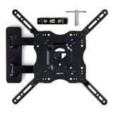 Amazon Basics tv-muurbeugel, draaibare en kantelbare tv-beugel voor 26-55” platte en gebogen tv’s of monitors met gewicht tot 36 kg, tv-standaard, max. VESA 400 x 400 mm, zwart