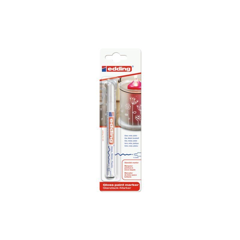 Edding Viltstift 751 lakmarker rond wit 1-2mm blister