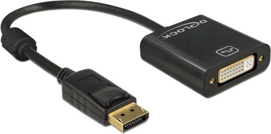 Delock premium DisplayPort naar DVI adapter - DP1.2 (1920 x 1200) / zwart - 0,20 meter