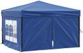 vidaXL Partytent, inklapbaar met zijwanden, blauw, 3x3 meter