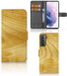 B2Ctelecom Samsung Galaxy S21 Plus Book Style Case Licht Hout