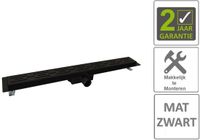 Boss & Wessing Douchegoot Flens Met Uitneembaar Sifon 70x7x6.7cm RVS Mat Zwart