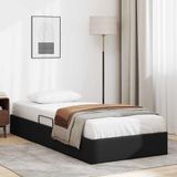 vidaXL - Opbergbed - met - opslag - Zwart - 100 - x - 190 - cm - Kunstleer