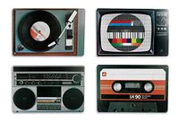 Tovaglietta Out of the Blue - Salvageel retro HIFI nostalgische tafelelementen, polypropyleen, 29 x 0,9 x 40 cm (willekeurige kleuren)