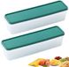 Ibenzoa® set de 2 boîtes de rangement hermétiques, 31,8 x 8,8 x 8,1 cm, vert, plastique