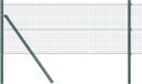 vidaXL Gelast draadhek met grondbevestiging 25 x 0,4 m groen mesh