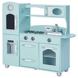 Teamson Kids Retro Houten Speelkeuken - Kinderspeelgoed - Rollenspel Speelgoed - Mintgroen