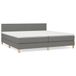 vidaXL Boxspringbed met matras, donkergrijs, 200x200 cm, gestoffeerd