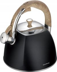 KLAUSBERG Top Choice Fluitketel - 3L - RVS - Zwart - Geschikt voor alle warmtebronnen