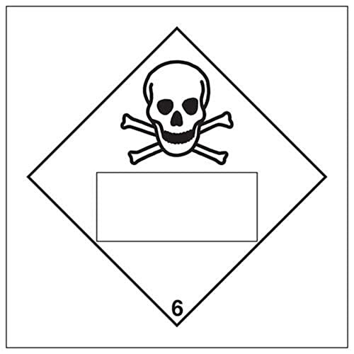 V Safety VSafety Toxic 6 UN Stoffennummering Gevaar Waarschuwing Diamantbord - 100mm x 100mm - Zelfklevende Vinyl