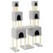 Meuble pour chat avec poteaux à gratter en sisal 199 cm gris clair