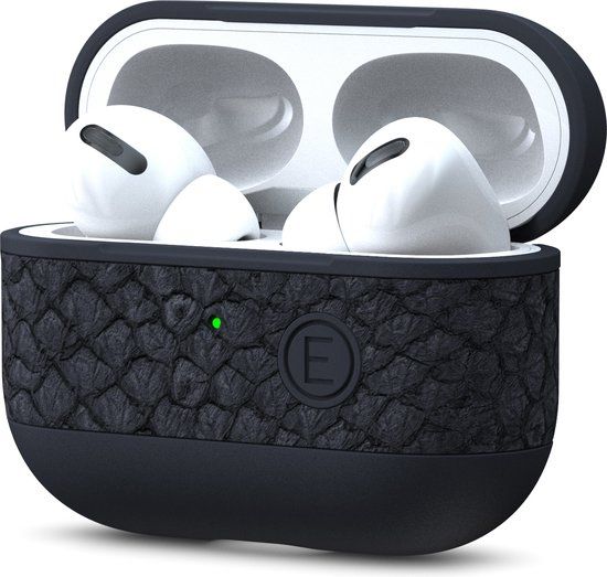 Njord byELEMENTS Apple AirPods Pro Hoesje - Zalm Leer - Donkergrijs
