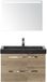 BES LED Seville Badmeubelset 80 cm - Natuur Eiken - Wastafel Hardsteen Wit Lucca met Sence Spiegel