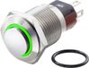 TRU COMPONENTS TC-7495036 TC-GQ16-KH-11E/J/G/12V/S Bouton-poussoir résistant au vandalisme 48 V/DC 2 A 1x Off/(On) Momentané Vert IP65