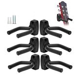 VEIDIA Gitaarhouders Haken Stands Hangers Wandmontage Display met Schroeven Past Alle Grootte Gitaren Bas Mandoline Banjo Ukelele (6-Beugels/pak)