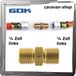 Merkloos Gas slangenverbinder 1/4" links, koppeling voor propaan en vloeibaar gas