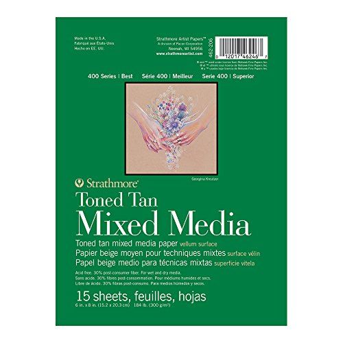 Strathmore 462-206 400 Series Toned Tan Mixed Media Pad, 6"x8"