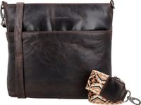 Hide & Stitches Next Navajo Schoudertas Dames - Handtas voor Dames - Tas van 100% Leder - Donkerbruin