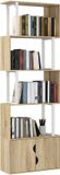 Homcom Boekenplank - Spaanplaat - 60x23,8x179,2cm - Natuurlijk hout
