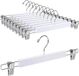 Goodivery Houten Kledinghangers met Antislipclips - Wit - 10 Stuks
